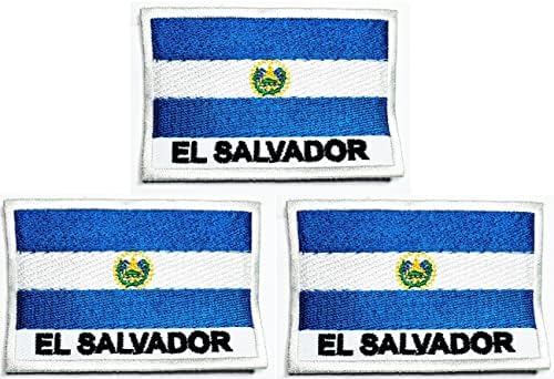 Кленплус 3 парчиња. 1. 7Х2, 6 ИНЧИ. Ел Салвадор Знаме Лепенка Тактички Воено Знаме Апликации Закрпи Светско Знаме На Земјата Извезени за