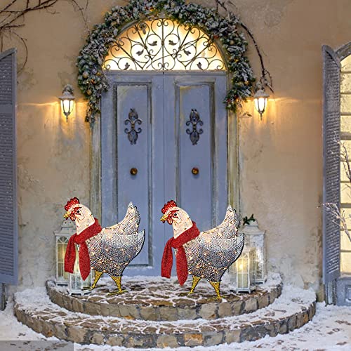 Со украси за празници за шал пилешки Божиќни украси декорација Божиќно светло предводено