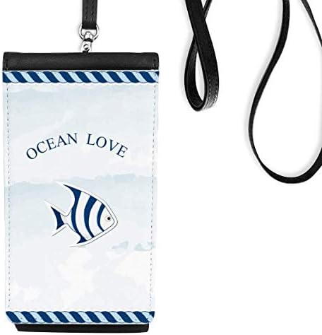 Тропски риба океан Loveубов морска пловидба сина телефонска чанта што виси мобилна торбичка црн џеб