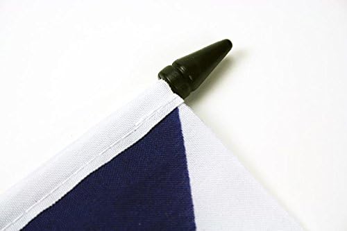 ЗНАМЕ На Аз Грција Знаме на Маса 4 х 6 - Грчко Биро знаме 15 х 10 см-Црн Пластичен Стап И Основа
