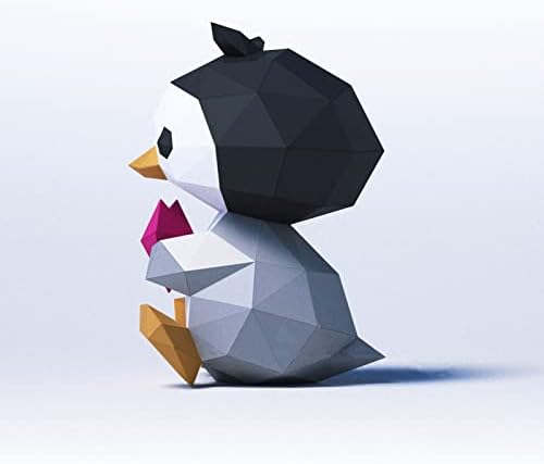 Wll-dp бебе пингвин изглед DIY оригами загатка 3D хартија трофеј креативна хартија скулптура геометриска хартија модел рачно изработен
