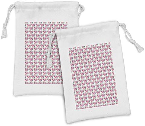 Амбесон Фламинго Ткаенина Торбичка Во собата на 2, Hмички Хипстер Печатење На Палми И Розова Птици Двојка На Обична Позадина, Мала Врвка Торба