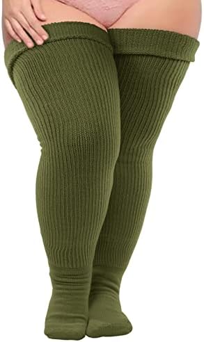 Неовијанција Плус Големина Бутот Високи Чорапи За Дебели Бутовите Жени-Бутовите Зголемени Екстра Долги Дебели Плетени Чорапи