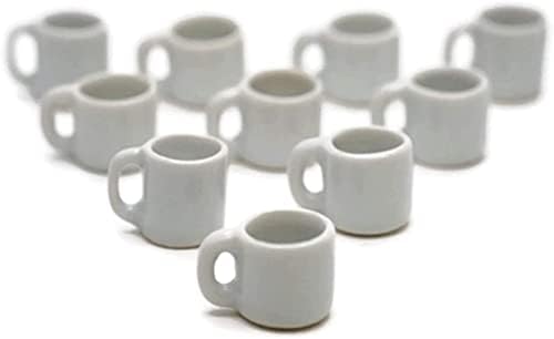Хоби продавница 10 бело керамичко кафе чај чај чаша кукла куќа минијатури кујна за храна
