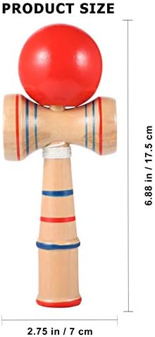 Sosoport Kendama Toy For Kids Teens Adults, Catch Ball Kendama Skills Inos for Strenters, дрво/ леплива боја црвена боја/ фрлање и пакет за подароци за фаќање топка