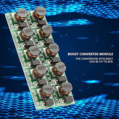 Fafeicy 10pcs T64 модул за конвертор на засилување, 1,5V 1,8V 2,8V 3V 3.3V 3.7V 4.2V до 5V DC-DC модул за конвертор на засилување, 85% ефикасност на конверзија, за поставување напон, модул