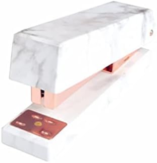 PDGJG MARBLE Stapler Stadder Desk Manual Staplers со движење на розово злато шипка за канцелариски училишни додатоци за домашни работници