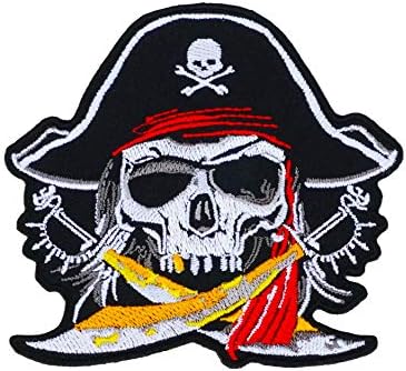Графички прашина меч череп пиратски везено железо на лепенка череп пиратско знаме моторцикл карпа рик -хопер униформа костуми тркачки трки череп