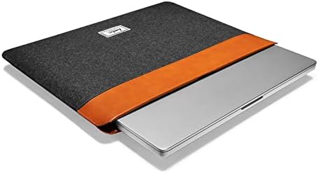 Ultra-Slim Laptop Sleeve за Tomtoc за 14-инчен MacBook Pro M2/M1 Pro/Max A2779 A2442 2023-2021 | 13-инчен MacBook Air/Pro M2/M1 со тврда обвивка, мека Feel & PU кожа торба за додатоци MacBook