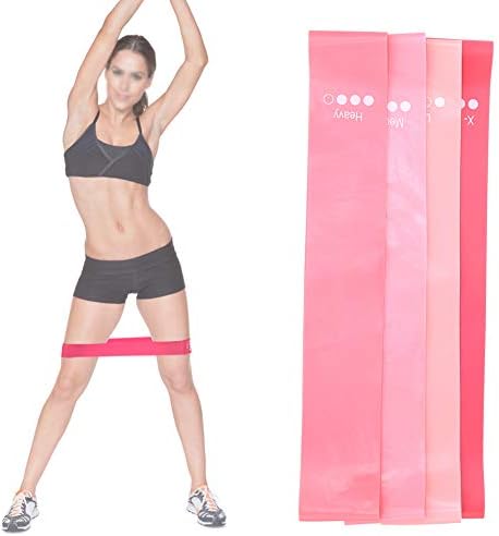 RVSKY спортски производи градиент розови мини јога бендови Поставете природни ленти за отпор на латекс за обука за фитнес за