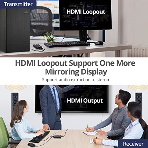 SIIG HDMI KVM Продолжувач Над CAT6/ 6e/ 7 Кабел до 230ft, 1080p 60Hz HD Со HDMI Јамка Надвор, 2-Порт USB ЗА ТАСТАТУРА/Глушец, Аудио Екстрактор, Во Близина На Нула Латентност, Предавател &заси