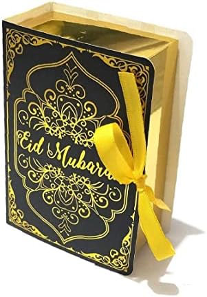 Ruluti Eid Mubarak Favorts Boxes Ramadan Box Party Favrys Candy Box со лента за резерви на забава за Eid за закуска шеќер чоколадо