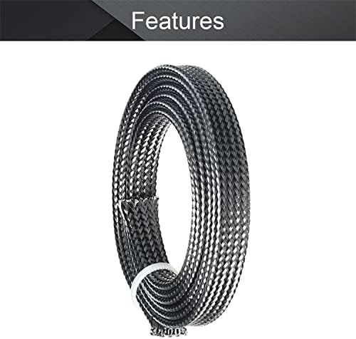 Othmro 1m/3.28ft ПЕТ ПЕТ Прошимен кабел за плетенка Флексибилна жица од решетката црна транспарентна