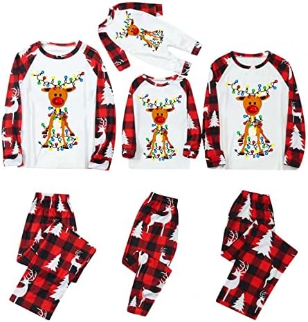 Семејни пижами 4 тато за спиење за спиење за Божиќно семејство што одговара на Божиќни пижами за семејство од 3 новородени зимска облека
