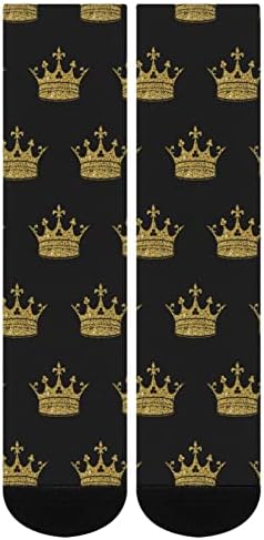 Златна Круна Печатени Чорапи Што Одговараат На Боја Атлетски Чорапи Високи Колена За Жени Мажи