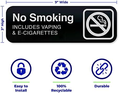 Без знаци за пушење за деловни активности - знаци за објекти без чад - двострана лента за монтирање - Лесна инсталација - Нема
