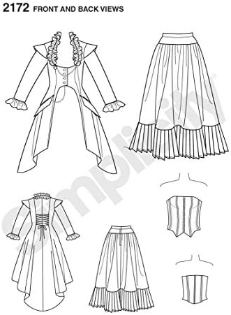 Едноставноста Викторијан и Steampunk опремени со костими за шиење на костуми, големини 6-12