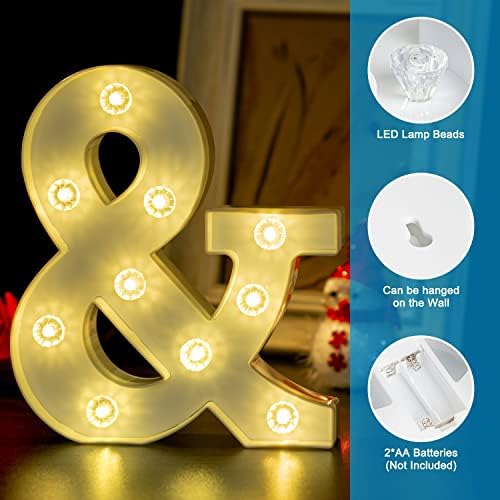 Merryhome Diamond Marquee LED букви знаци: Бело светло со далечински тајмер затемнето за забавно свадба роденденски декор, азбука за украсување
