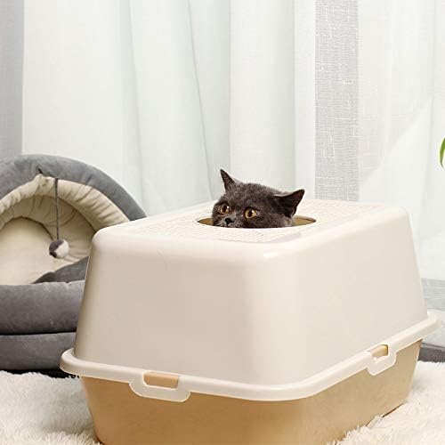 СЛАТИОМ Целосно Затворени Мачки Тоалет Миленичиња Кревет Против Прскање Големи Мачки Кутија За Отпадоци Врвот Во Песок Кутија За Дезодорирање