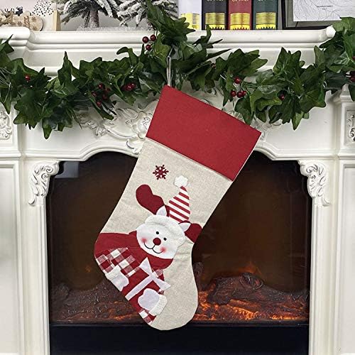 N / A Божиќни чорапи 18 “сет од 4 Дедо Мраз, Снежен човек, ирваси, Пингвин Божиќ, за украсување на сезоната на семејни забави