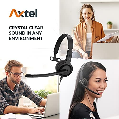 Axtel Voice USB28 HDMONO NC - слушалки за USB конекција со откажување на бучава, приклучок и игра за VoIP мекофон, автоматски откриен - оптимизиран