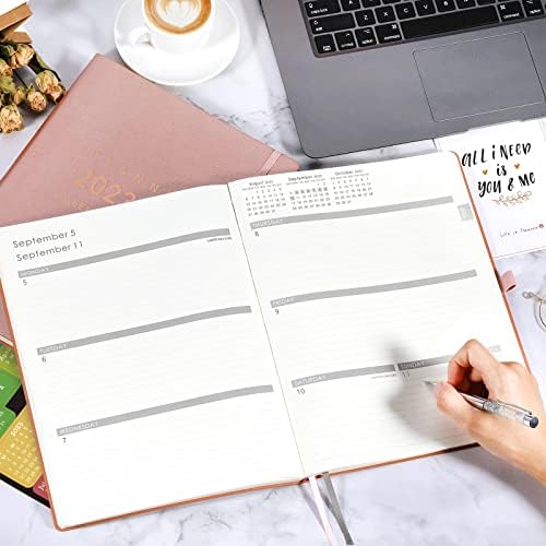 2023-2024 Planner - July 2023 - June 2024, Weekly & Monthly Planner 2023-2024, 8.5 x 11, Pen Holder, Calendar Stickers, Pocket, 25 Notes Pages, Faux Leather Cover, 2 Book Marks, A4 Premium Paper - Rose Злато
