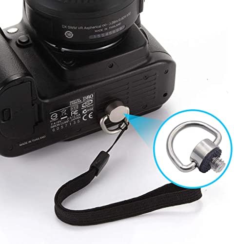 Не'рѓосувачки челик Д прстен завртка со шарки за држач за држачи за фиксирање на камерата 1/4 -20 Тема за статив DSLR камери за брзо ослободување на зглобот лента - 2 паку?