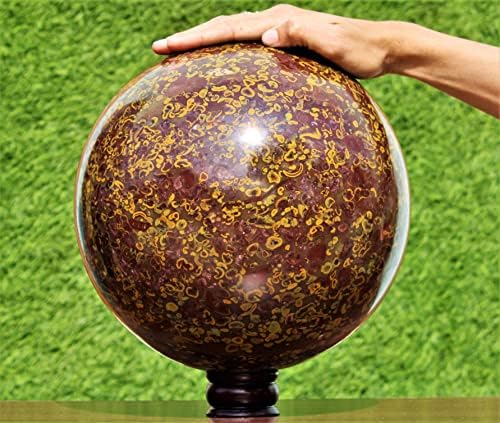 Врвна топка Огромна природна полирана кафеава кафеава ајобана asаспер кристална камена сфера Чакра заздравување на кварцните минерали