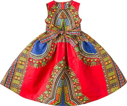 Шенболен Девојки Дашики Печатење Фустан Африканска Традиција Фустани