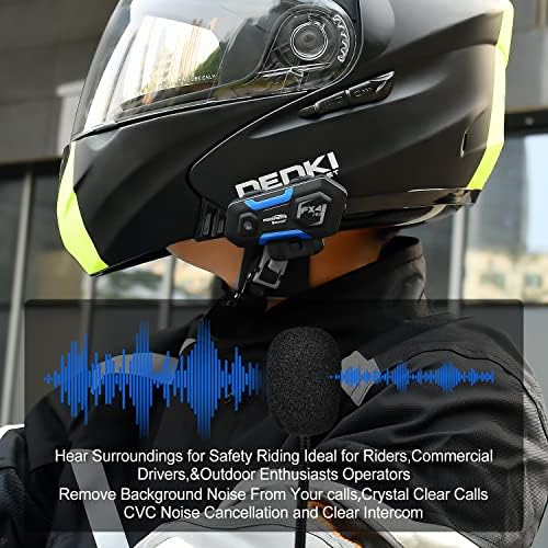 Fodsports Мотоцикл Bluetooth Слушалки FX4 Pro 1200m Шлем Домофон, 4 Возачи Мотоцикл Bluetooth Домофон, Универзална Bluetooth Шлем