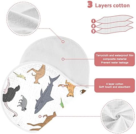 ЈИЖ Австралиско Животно Коала Кенгур Муслин Подригнување Крпи За Бебе 2 Пакувајте Памучни Крпи За Бебиња Лигавчиња За Момче