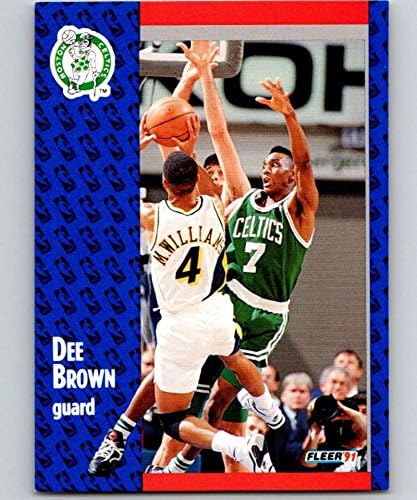 1991-92 Флеер Серија 1 Кошарка 9 Ди Браун Бостон Селтикс Официјална картичка за трговија во НБА