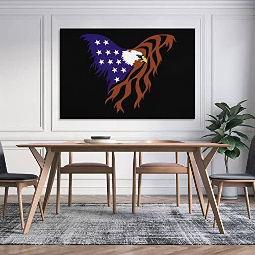 Американско Знаме Орел Платно Ѕид Уметност Виси Сликарство Ѕид Декор За Бања Дневна Соба Спална Соба Канцеларија Кујна