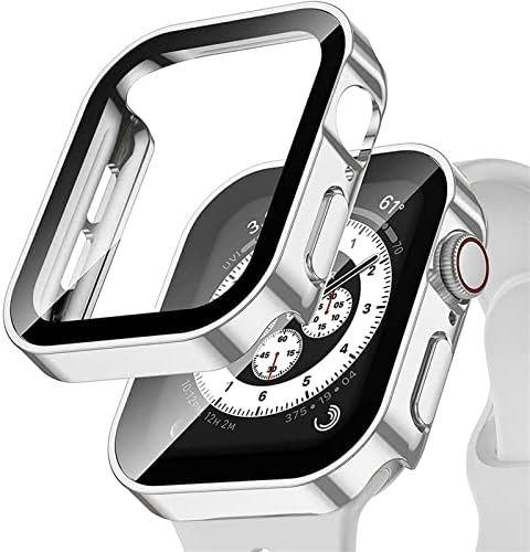 Founcy Glass+Cover for Apple Watch Case Series 8 45mm 41mm 44mm 40mm додатоци за заштитени заштитни заштитни екран за заштити на екранот
