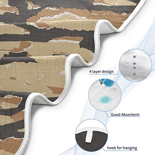 ВВЕФЕЛИКСЛ БЕБИ КАПЕ, КАМО Тигар Стрип Армијата Модел на замор Абсорбента Дете за капење, крпи за бебиња од памук за новороденчиња