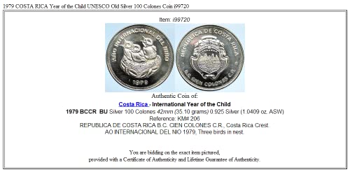 1979 ЦР 1979 Година Костарика Година На Детето Унеско Стариот АР 1 100 Колони Добар Несертифициран