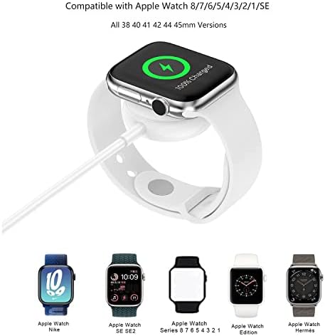 Полнач за краток Часовник Компатибилен Со Полнач За Apple Watch, USB C Магнетски Кабел За Полнење За Iwatch Серија 8/7/6/SE/5/4/3/2, Пренослив