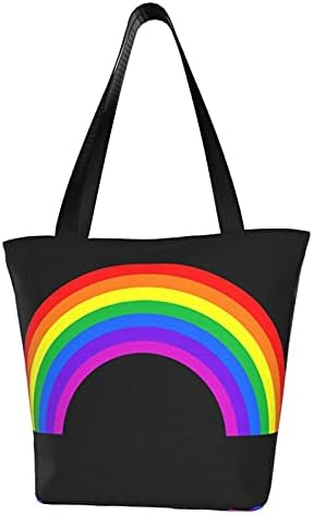 Геј гордост платно торба голема обична торба за рамо за еднократна торба за употреба торби за носење торби за жени кои патуваат работа за купување