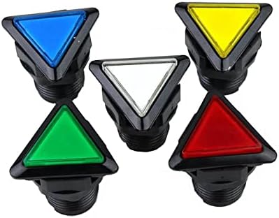 DFAMIN DC 12V 39 * 39 * 39mm Индикатор Аркада игра црвена, жолта, сина, зелена бела триаголник копче за моментално копче за копче 1