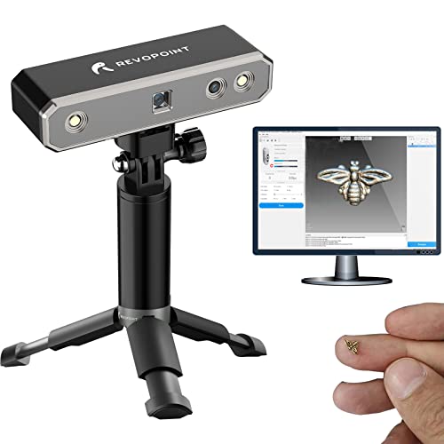 Revopoint Mini 3D скенер за висока прецизност со сина светлина со двојна камера, прецизност до 0,02мм, 10 FPS брзина на скенирање,