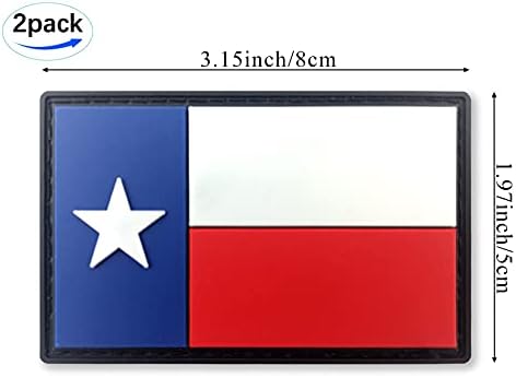 JBCD Texas Flag Patch Tactical PVC Rubber Cook & Loop Patch Patch