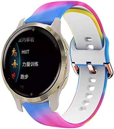 Анканг 18мм силиконски замена за паметни часовници за чување на лента за опсег за Ticwatch C2 за Garmin Active S Smart Watch