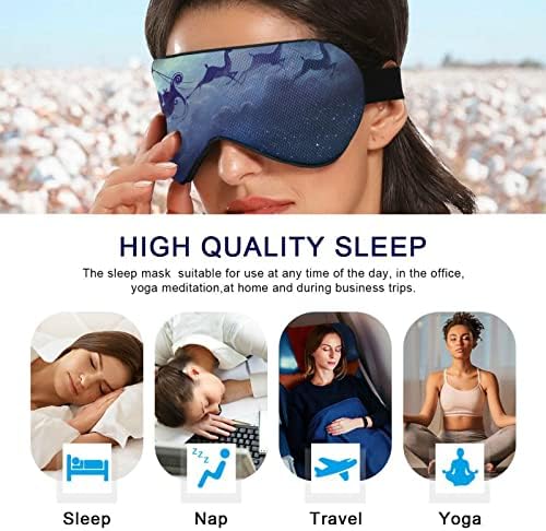 Унисекс спиење маска за очи Елк-Божиќно спиење маска за спиење удобно покритие за сенка на очите