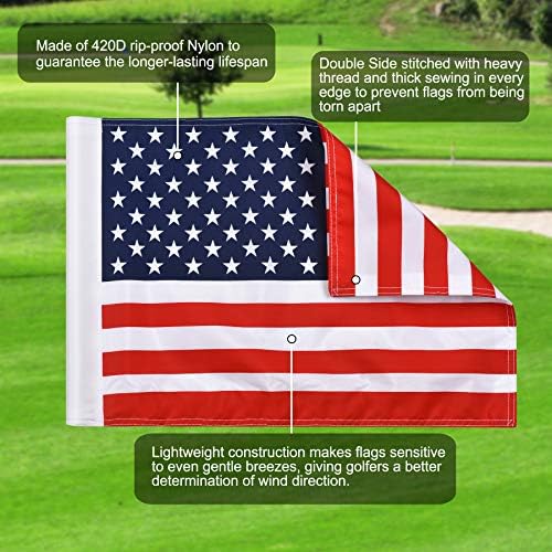 Стандардно Знаме За Голф НА КИНГТОП, Американско Знаме Со Двојна Страна, Знаме Со Регулаторна Цевка, Вежбајте Ставање Зелени Знамиња За Голф За Дворот, И Двете 20 л х