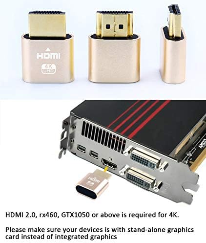 DTech 4K HDMI Кукла Приклучок Дисплеј Емулатор Глава Дух Адаптер Компатибилен Со Windows Mac OSX Linux Поддршка 4kx2k 2160P 1080p За Компјутер