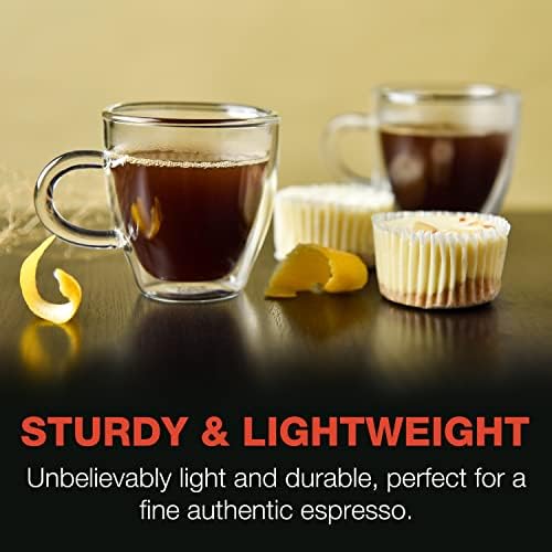 Пакет епоре: 6oz Турски чаши чај и очила за еспресо 2 - стакло со двојно edидови и мини кригла снимки Демитасе чаши