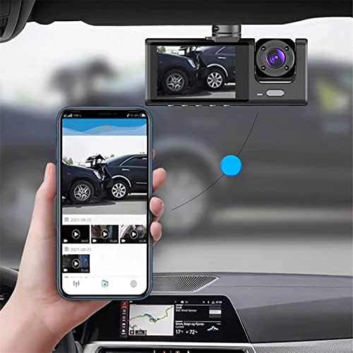 2023 Нова Камера За Автомобили, Снимач На Камера За Возење Со 1080P HD Екран, Видео Со 3 Канали, Инфрацрвено Ноќно Гледање, G-Сензор,