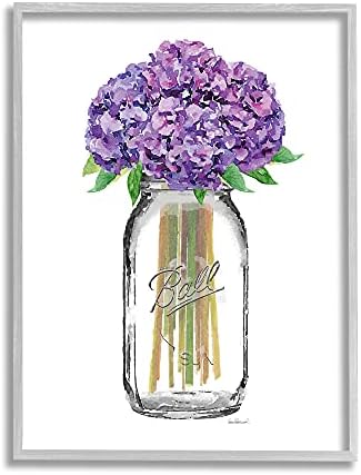 Sumn Industries Fashion Designer Flower Purple Awterlour, Design By Amanda Greenwood Grey Framed Wall Art, 24 x 30