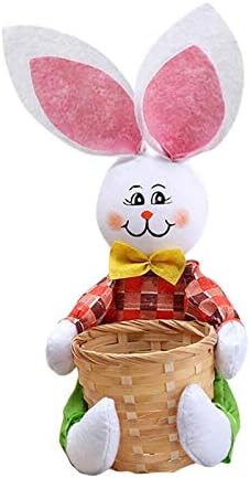 Симпатична зајаче Велигденска корпа јајца бонбони подароци складирање зајак торба за забава Декорација Велигденски украси Внатрешни Велигденски