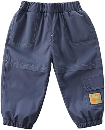 Момци од лавишу се повлекуваат на панталони дете бебе каки карго лабава долга пантолона со џебови